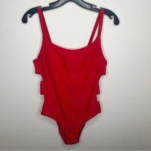 Shade & Shore Womens One Piece Swimsuit Red